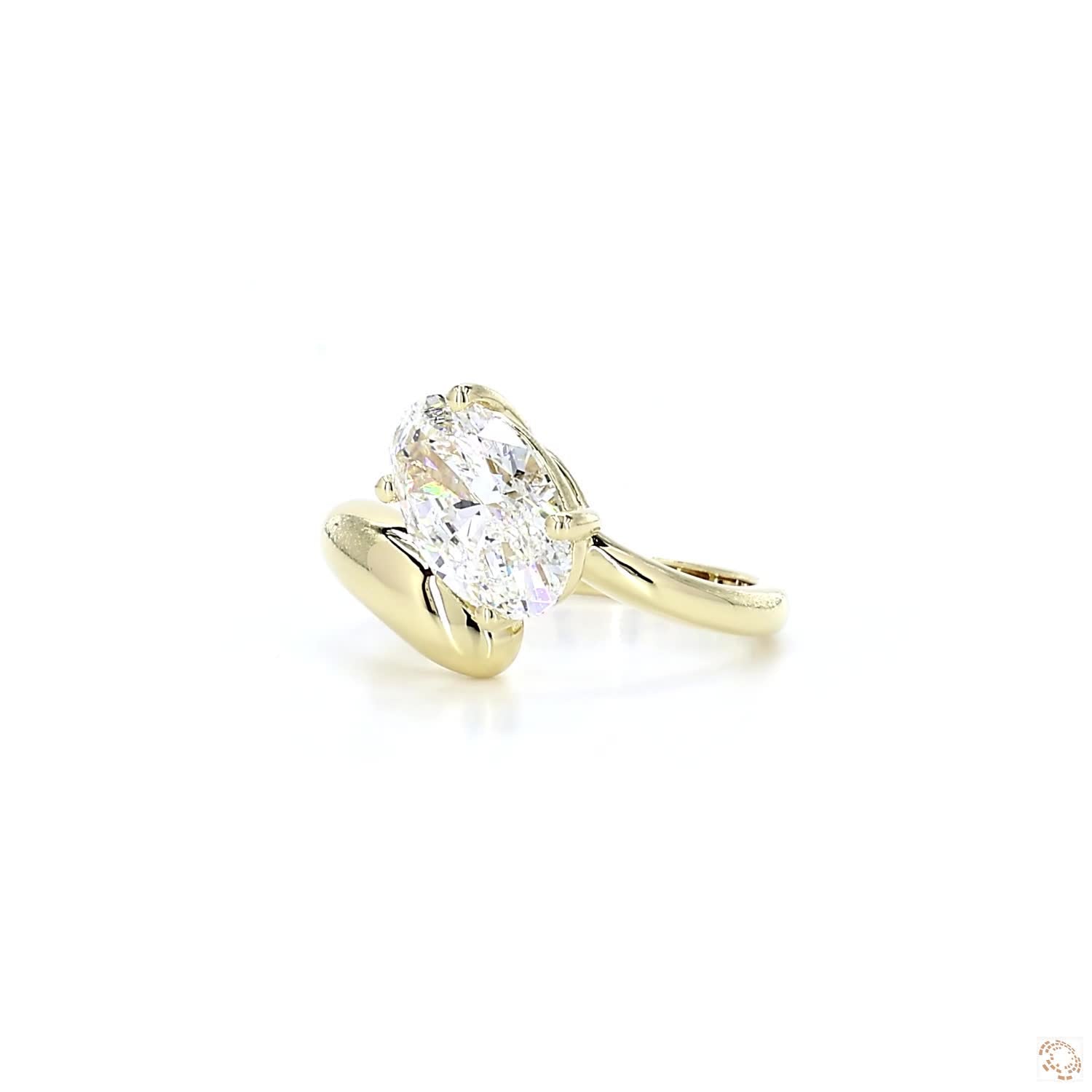 Twirl Oval Diamond Engagement Ring