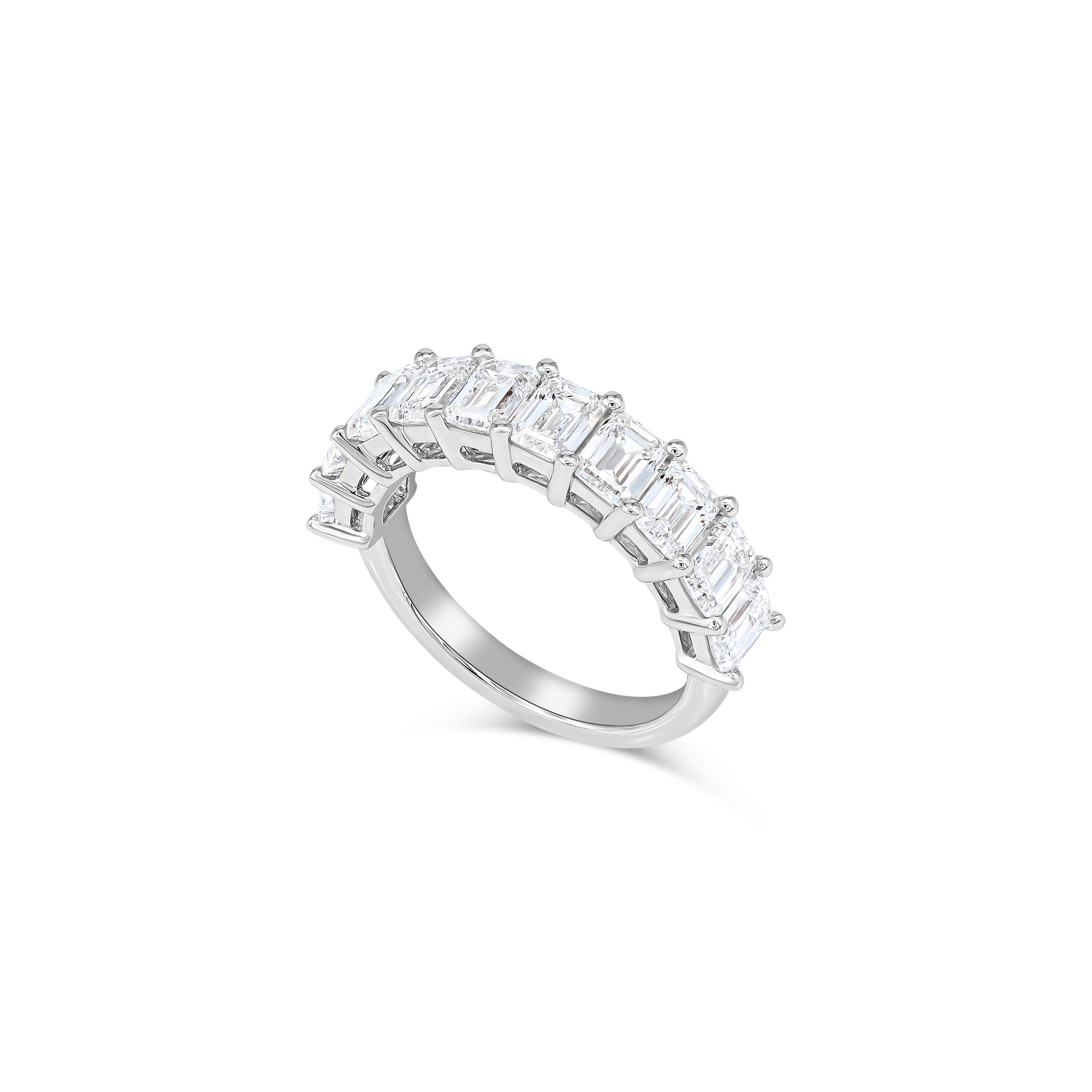Emerald Shaped Half Diamond Eternity Ring (0.3 ct per diamond)