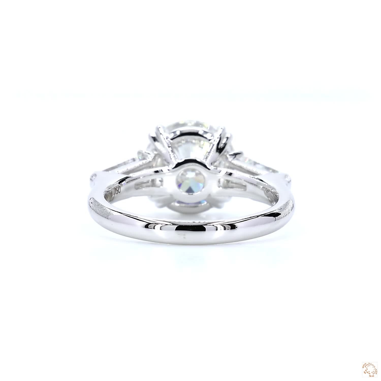 Round  & Baguette Shape Diamond Engagement Ring