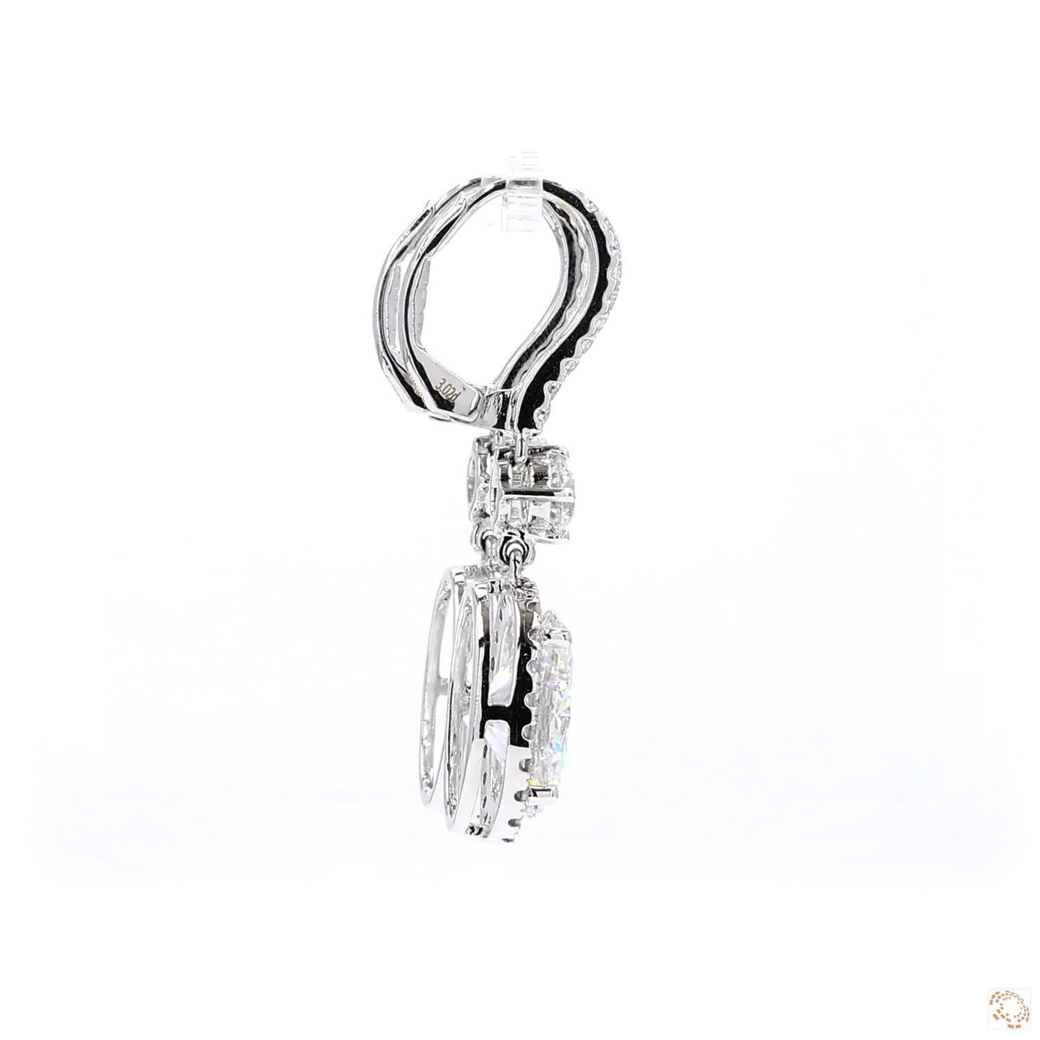Oval Shaped Diamond Drop Earring (3 ct Each G color)