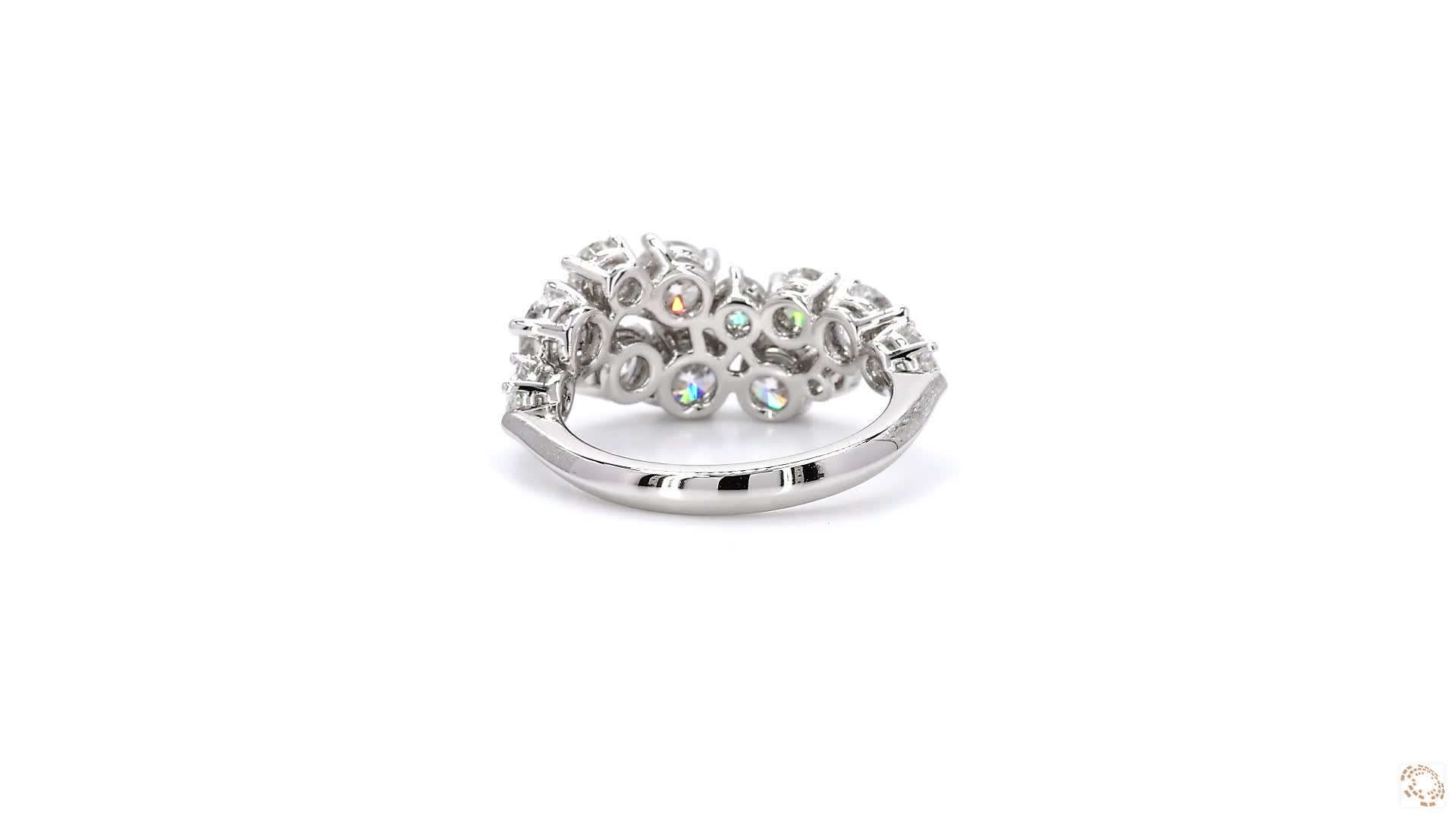 Clustered Graduated Round Diamond Ring