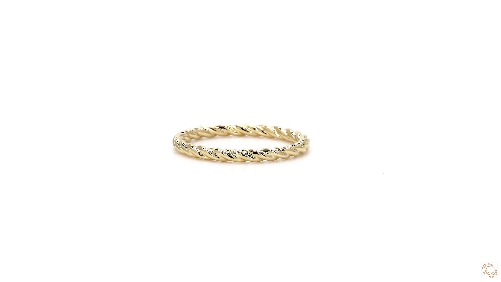 Twisted Rope 18K Yellow Gold Band