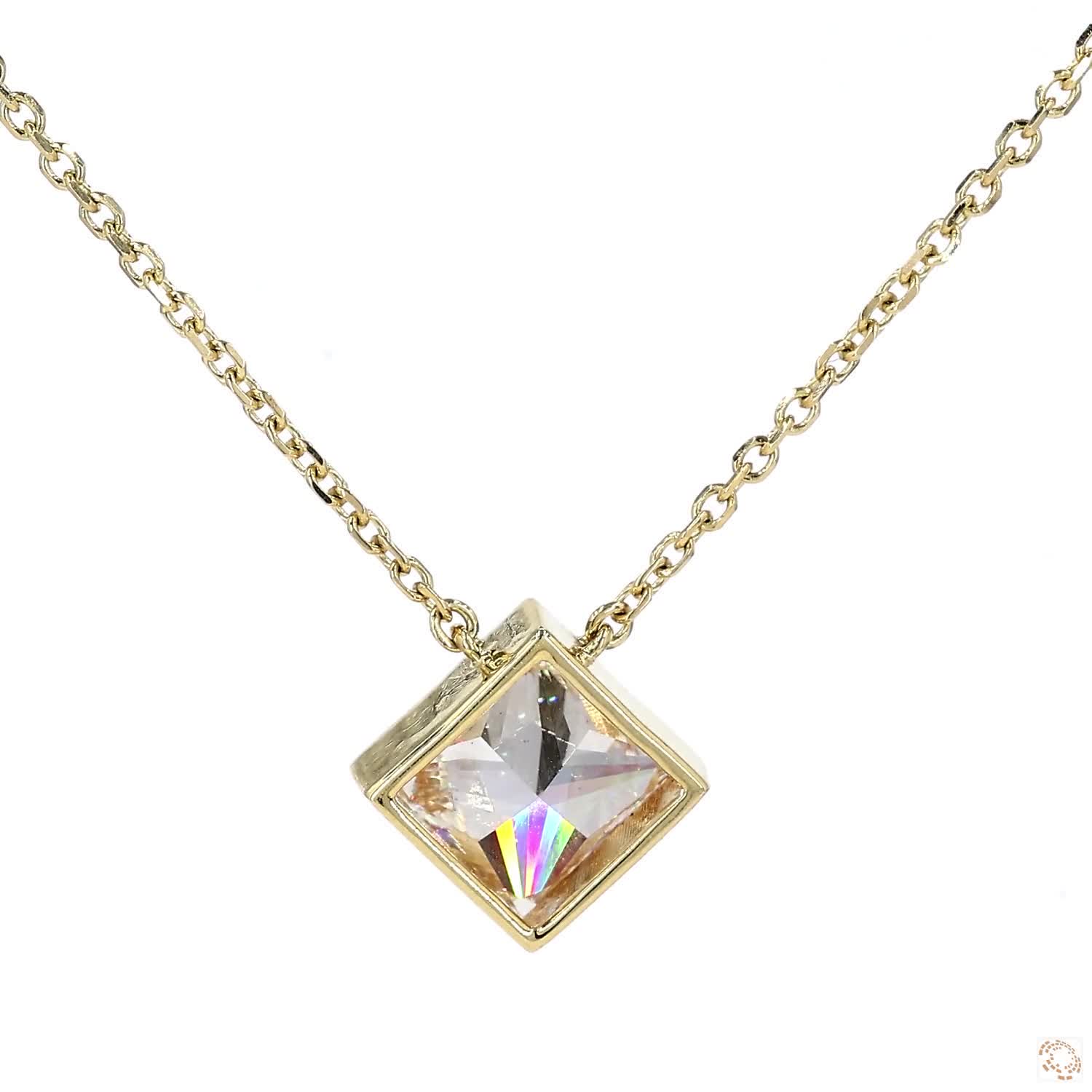 Bezel Set Princess Shape Pendant (2.6 ct per diamond)