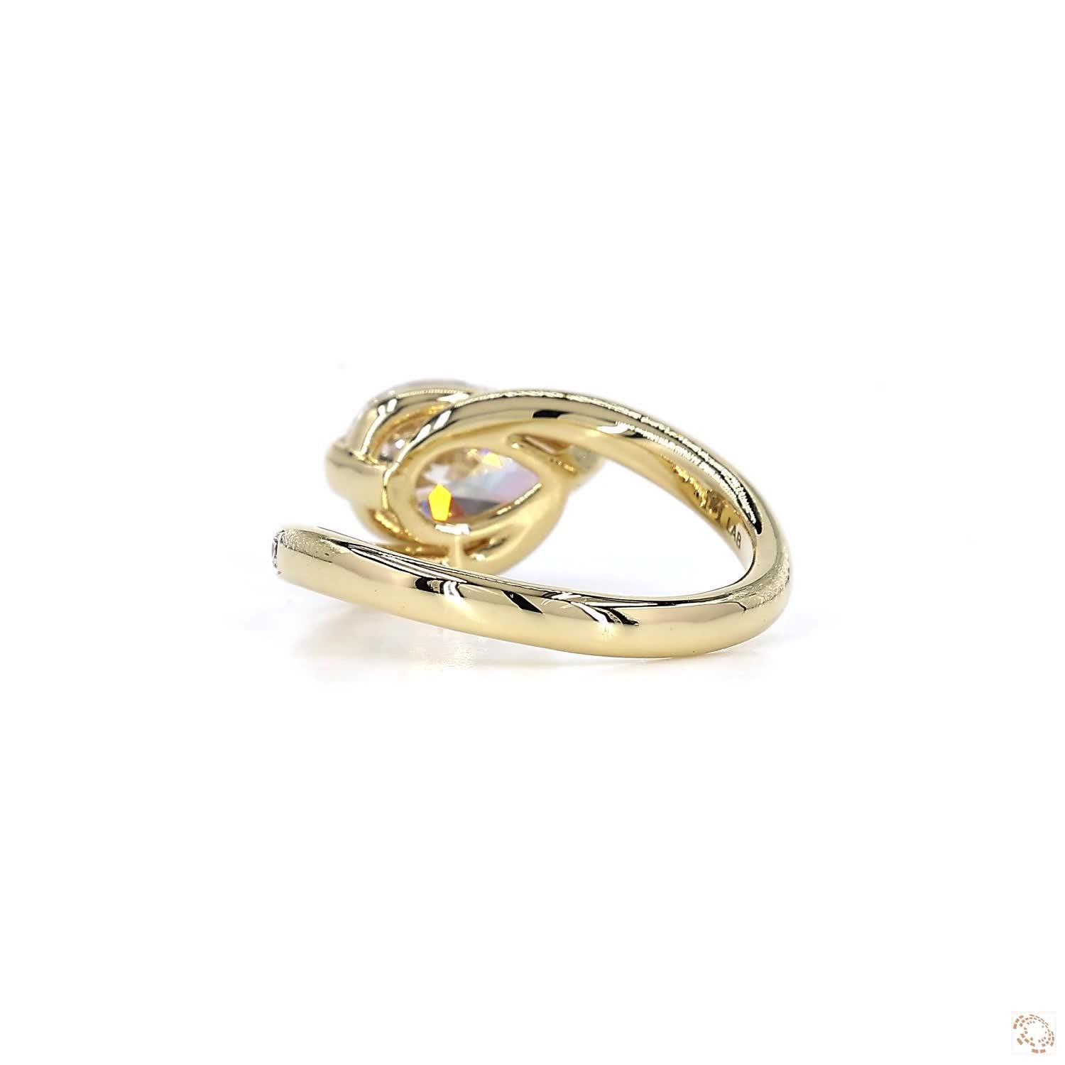 East-West Pear Shape Diamond Ring