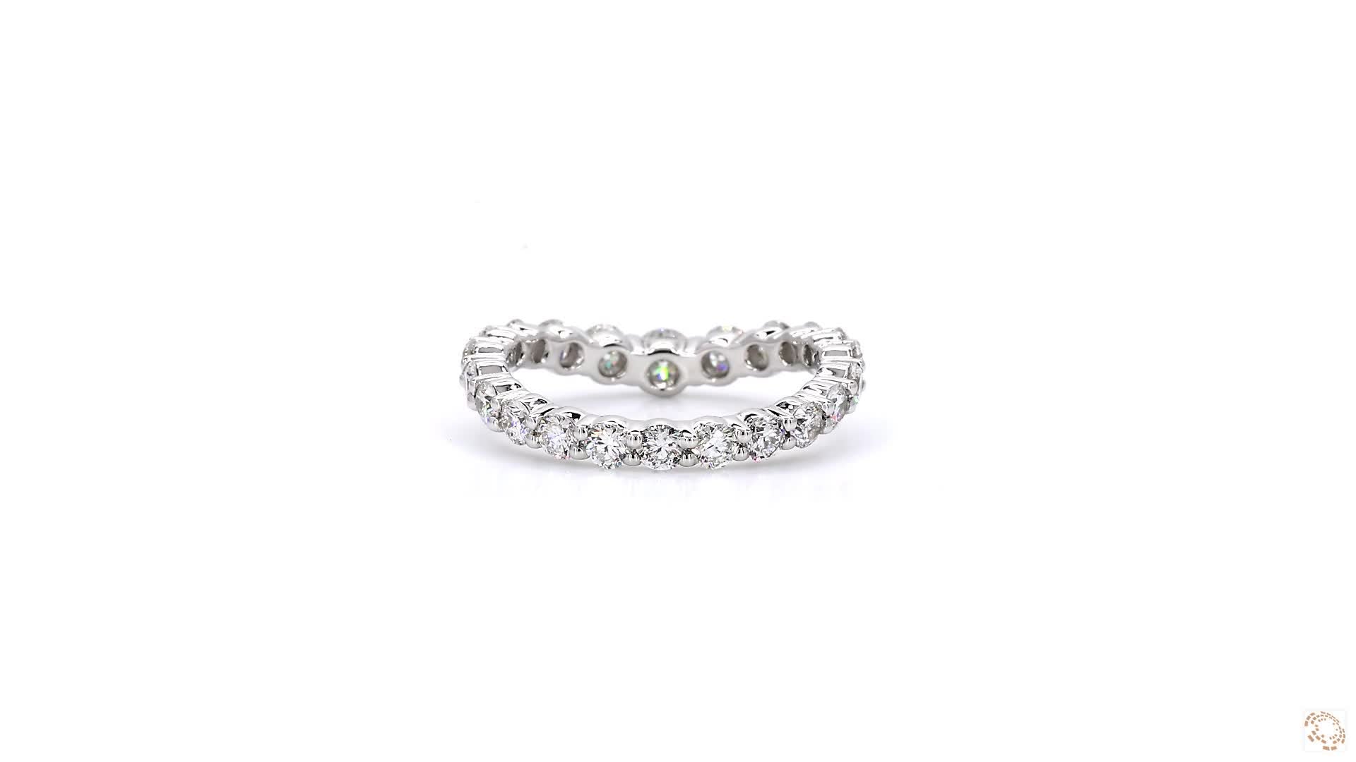Diamond V Eternity Curved Band