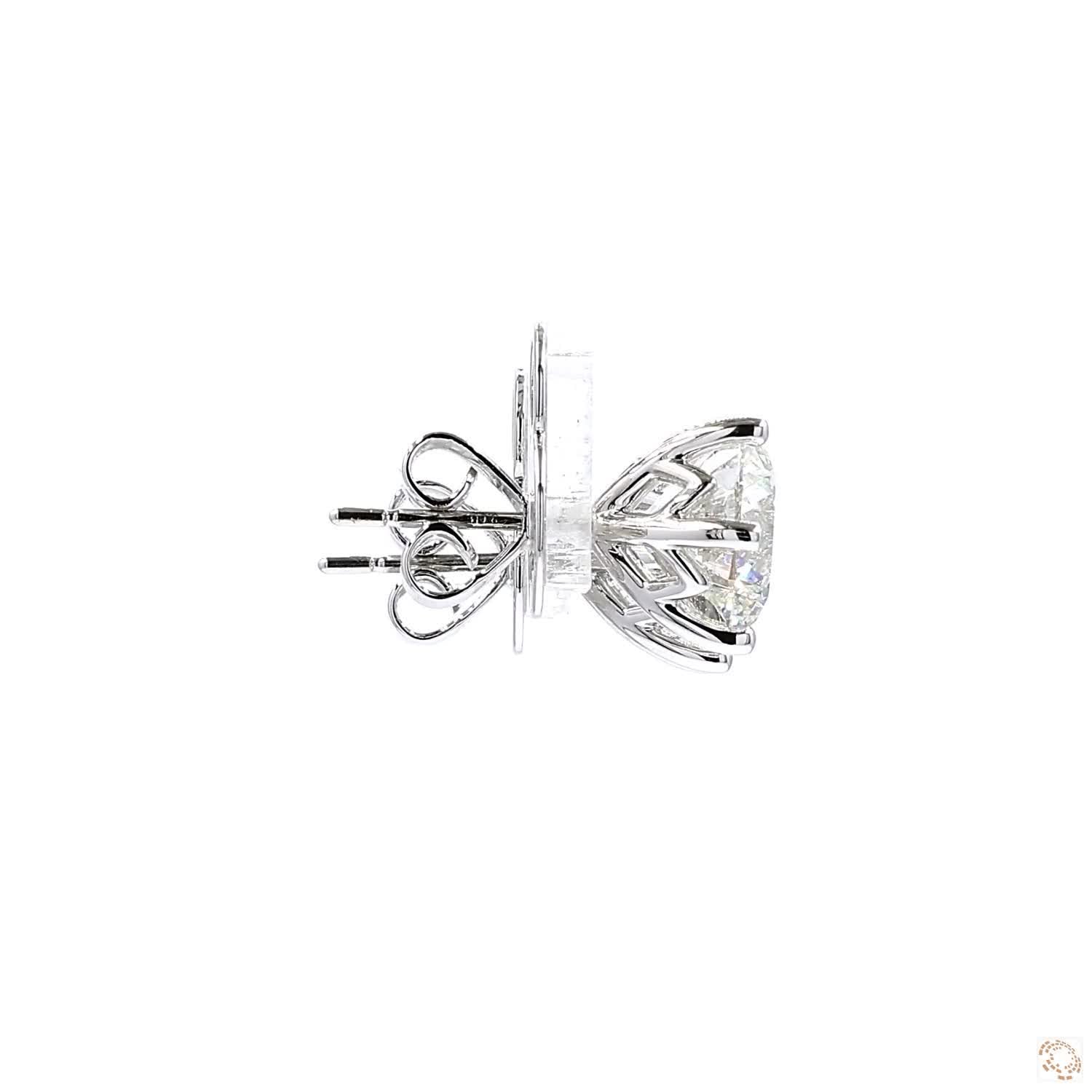 6-Prong Diamond Stud Earrings (3 ct. per diamond F color)