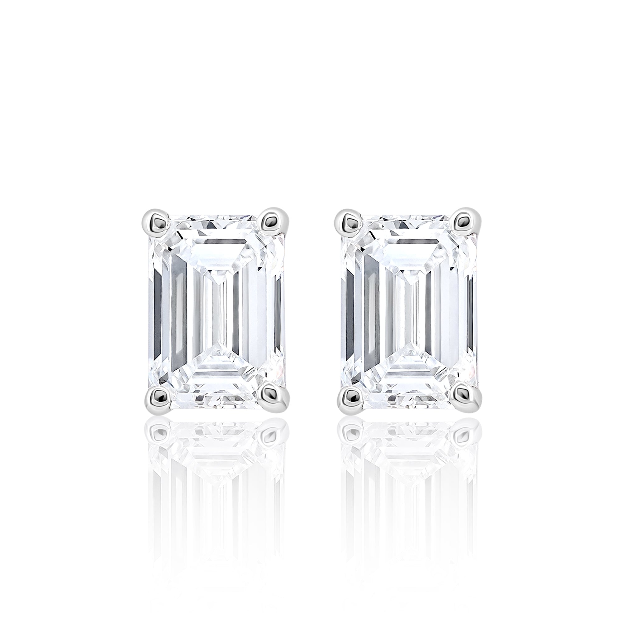 Emerald Cut Diamond Earring (0.7 ct. per diamond)