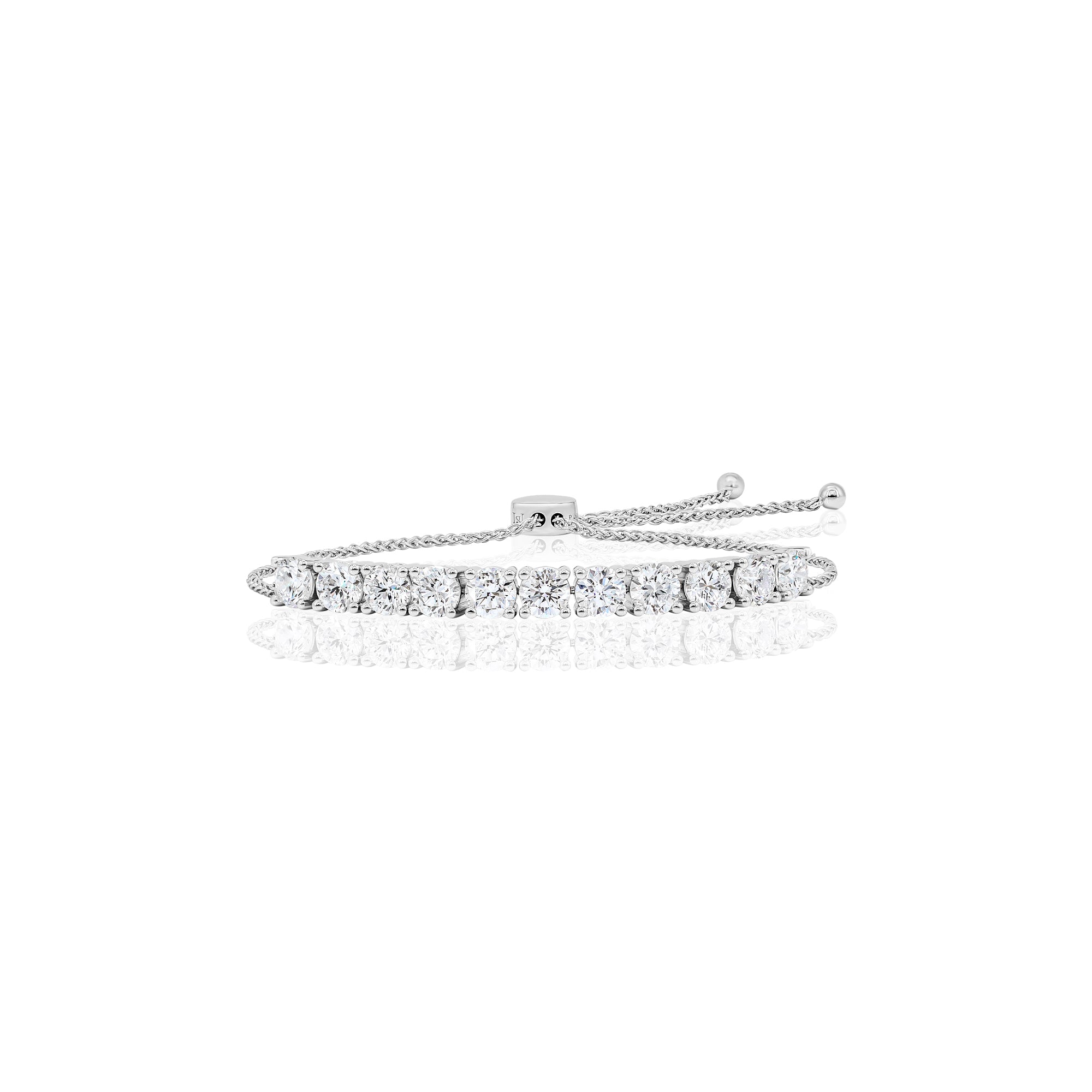 Round Brilliant Shape Diamond Sliding Bracelet