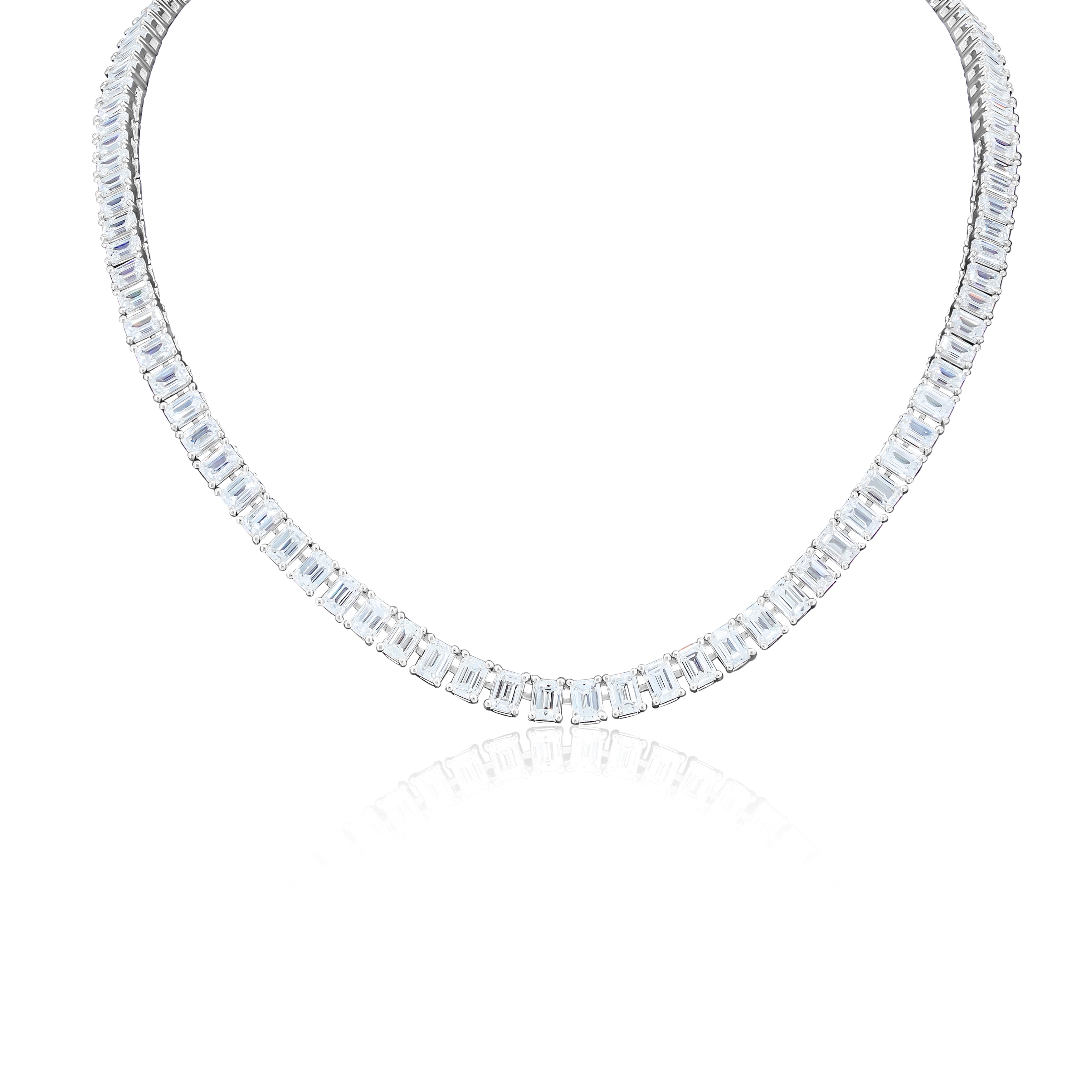 Emerald Cut Diamond Tennis Necklace (0.20ct-0.25ct per diamond)