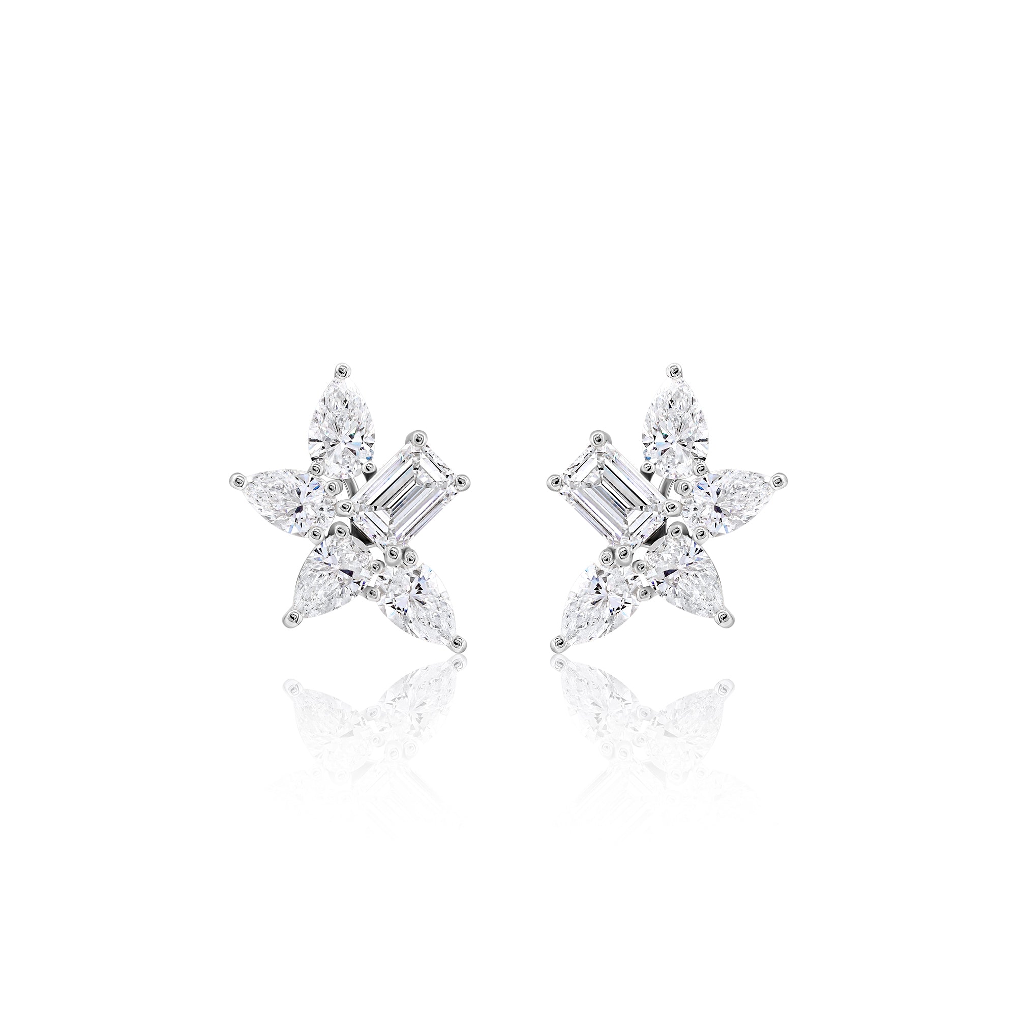 Multi Shaped Diamond Cluster Earrings (4.17 ct. tw.)