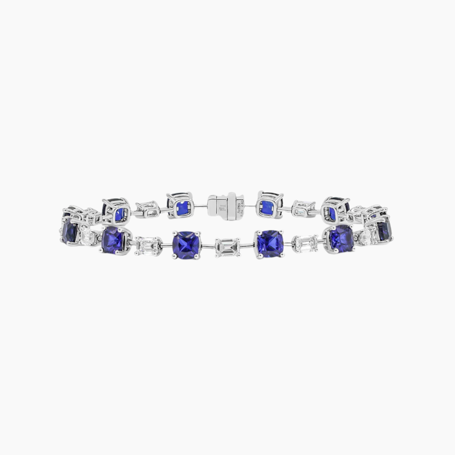 Blue Sapphire and Diamond Tennis Bracelet