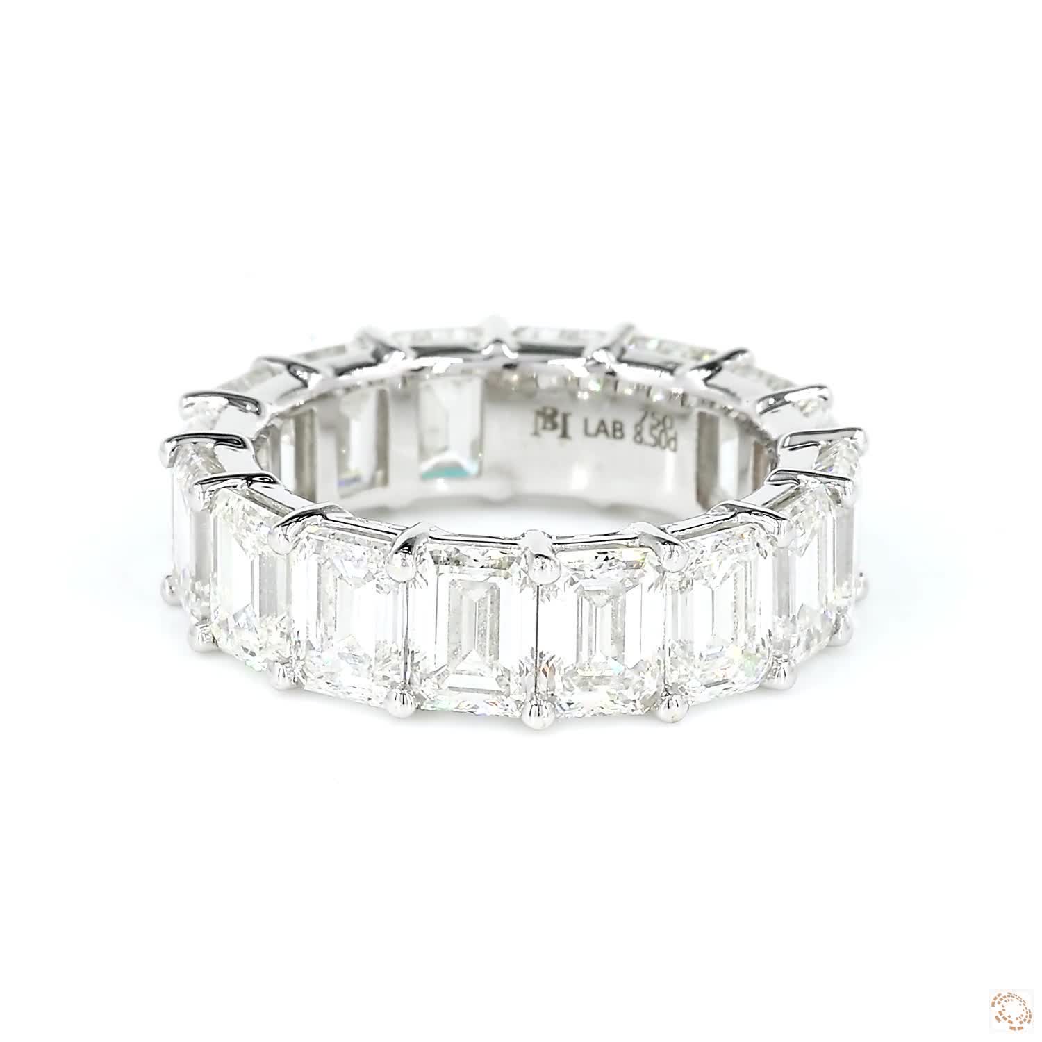 Emerald Shared Prong Eternity Diamond Band (0.50 ct per diamond)