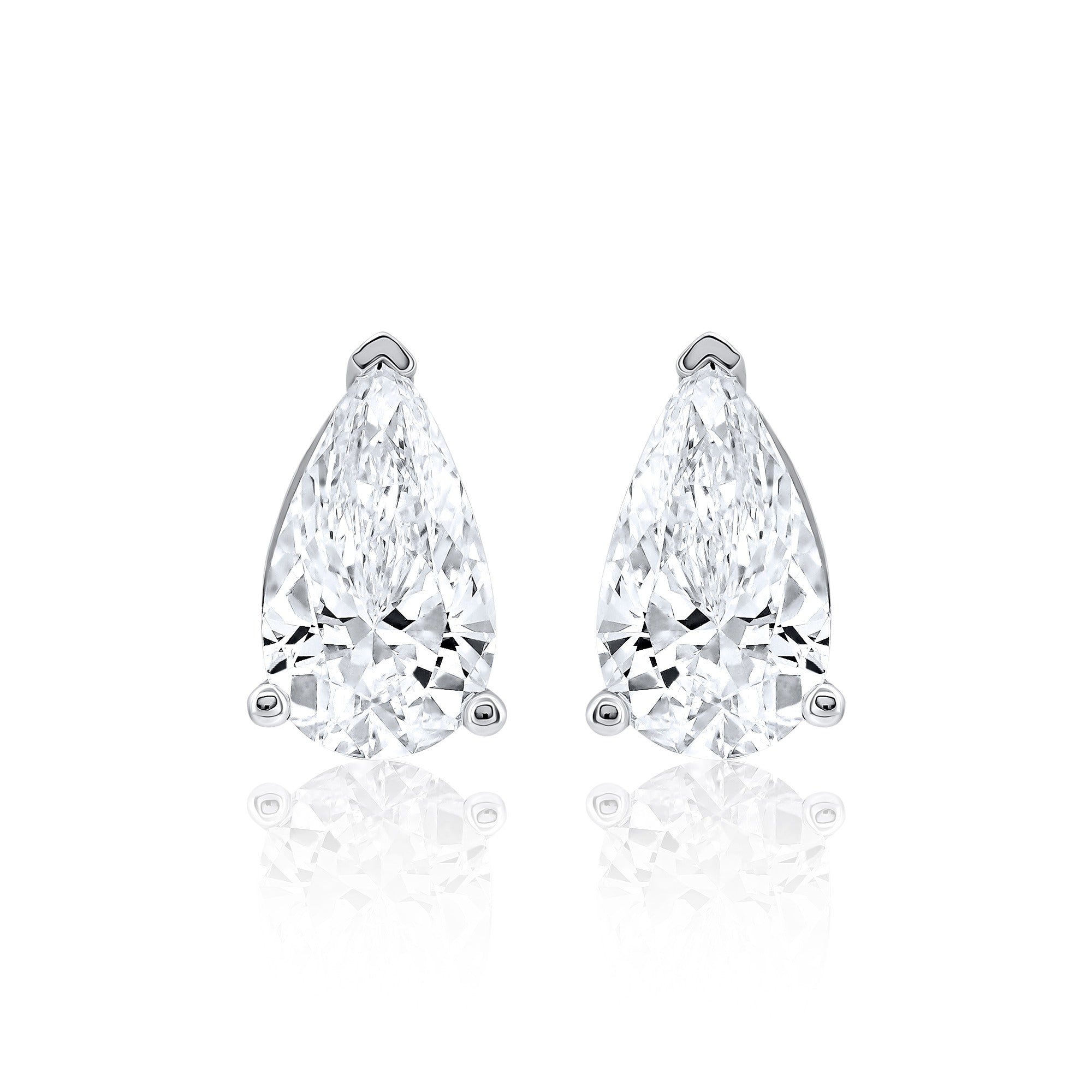 Pear Shaped Diamond Stud Earrings  (1ct. per diamond F color)
